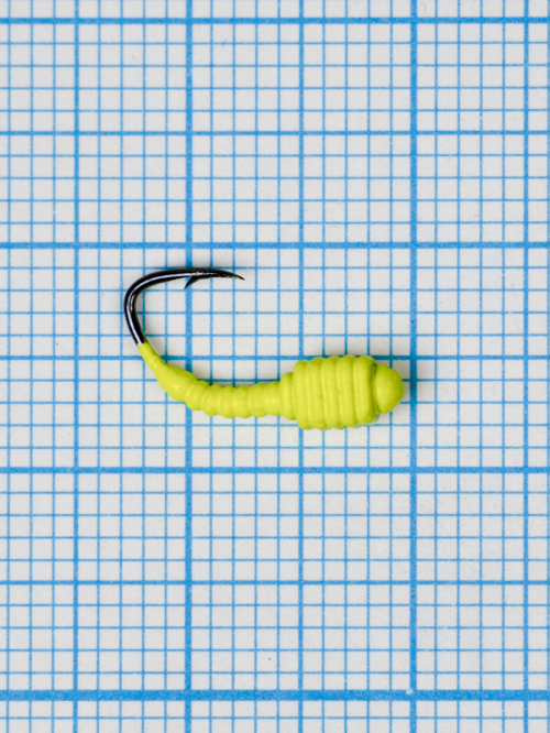 Мормышка Личинка Куб (Larva Cube) 0,5/6, жёлтый Fluo +