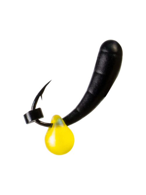 Мормышка Уралка Drops жёлтый Fluo (Uralka) 0,3/2, чёрный