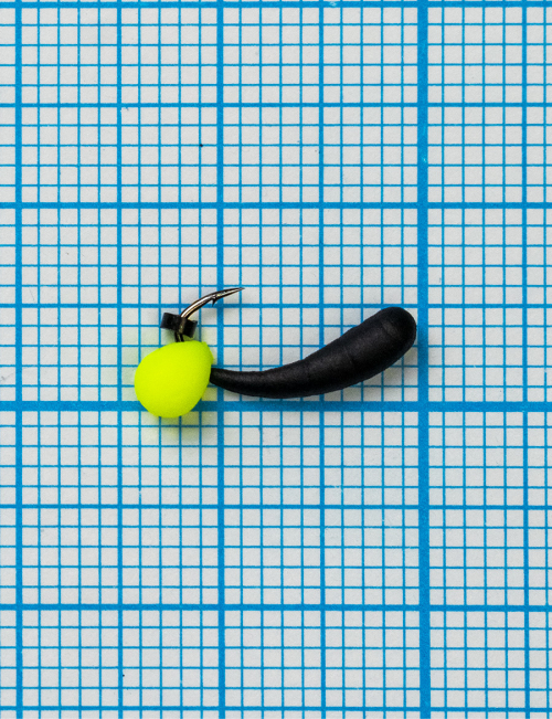 Мормышка Уралка Drops жёлтый Fluo (Uralka) 0,39/4, чёрный