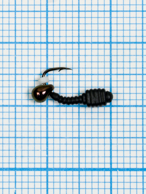 Мормышка Личинка Куб Drops БЕНЗИН ( Larva Cube) 0,39  /4, чёрный 
