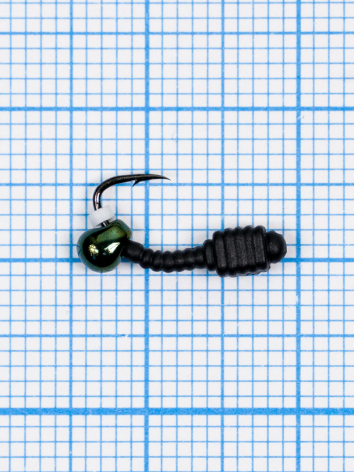 Мормышка Личинка Куб Drops БЕНЗИН ( Larva Cube) 0,53/6, чёрный 