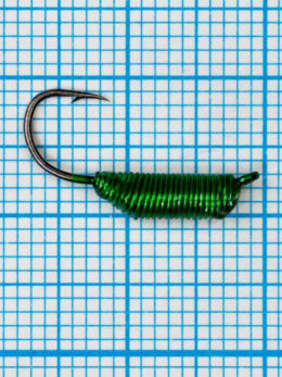 Мормышка вольфрамовая "CADDIS" № 3, зеленый Fluo