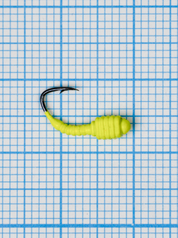 Мормышка Личинка Куб (Larva Cube) 0,5/6, жёлтый Fluo +