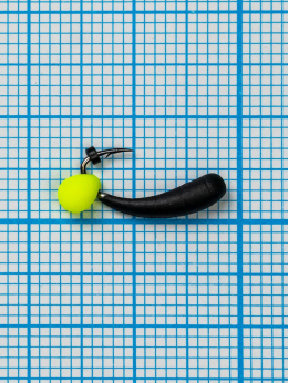 Мормышка Уралка Drops жёлтый Fluo (Uralka) 0,57/6, чёрный