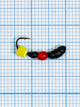 Мормышка Лесной Муравей кубик "СЫР" (2,8 мм) (Formica RUFA) 0,52/14, чёрно-красный