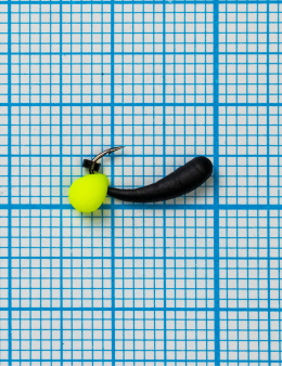 Мормышка Уралка Drops жёлтый Fluo (Uralka) 0,39/4, чёрный