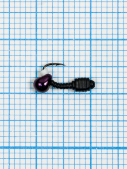 Мормышка Личинка Куб Drops БЕНЗИН  ( Larva Cube) 0,29/2, чёрный