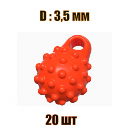 Дропс "Булава" красный Fluo 3,5мм (  20 шт)