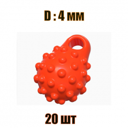 Дропс "Булава" красный Fluo 4мм (  20 шт)